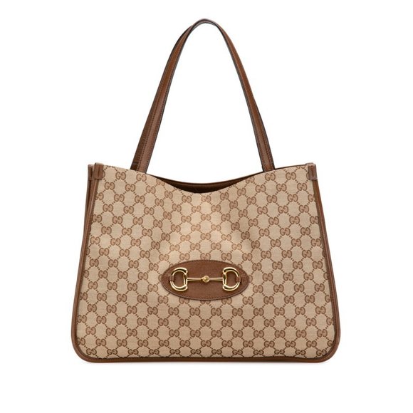 GUCCI Brown Leather Horsebit Tote Bag - Picture 1 of 11